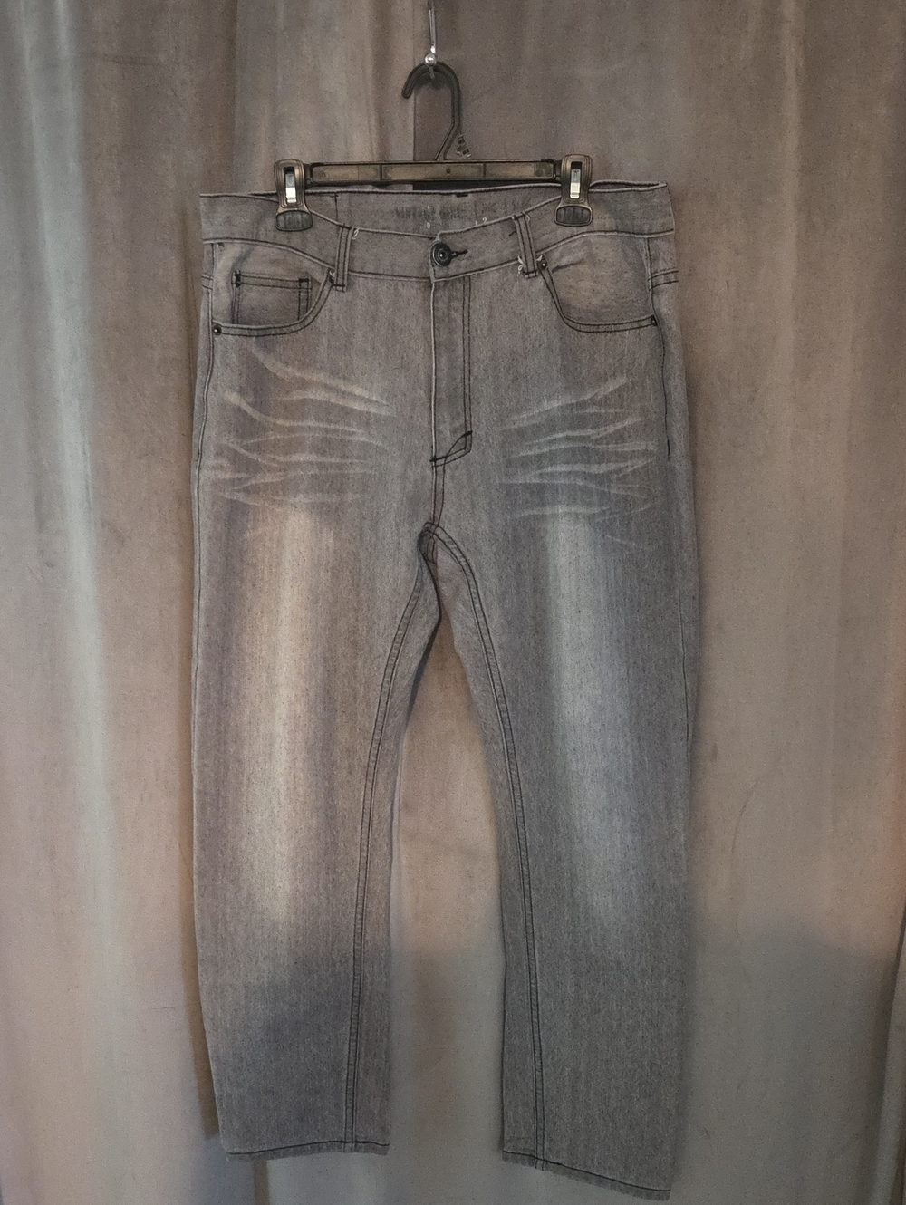 Vintage Genes Slim Straight Men's Size 36 Grey Washed Jeans